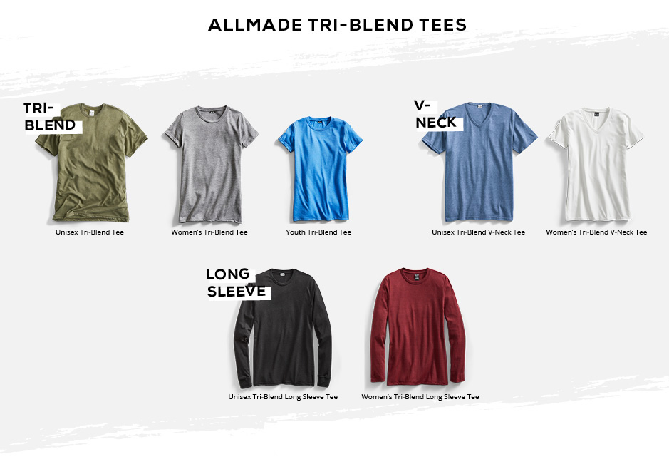 Allmade Triblend Shirts Allmade Tri-blend Shirts