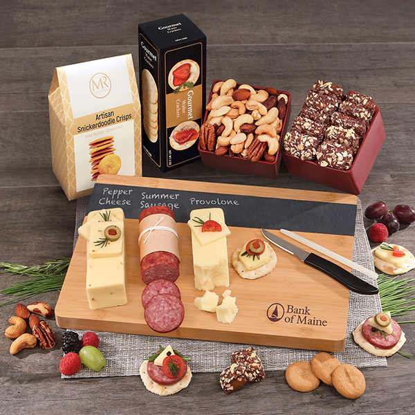 Meat and Cheese Cutting Board Gift Basket
