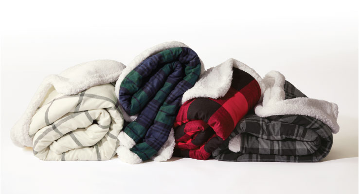 Custom Embroidered Plaid Fleece Blankets